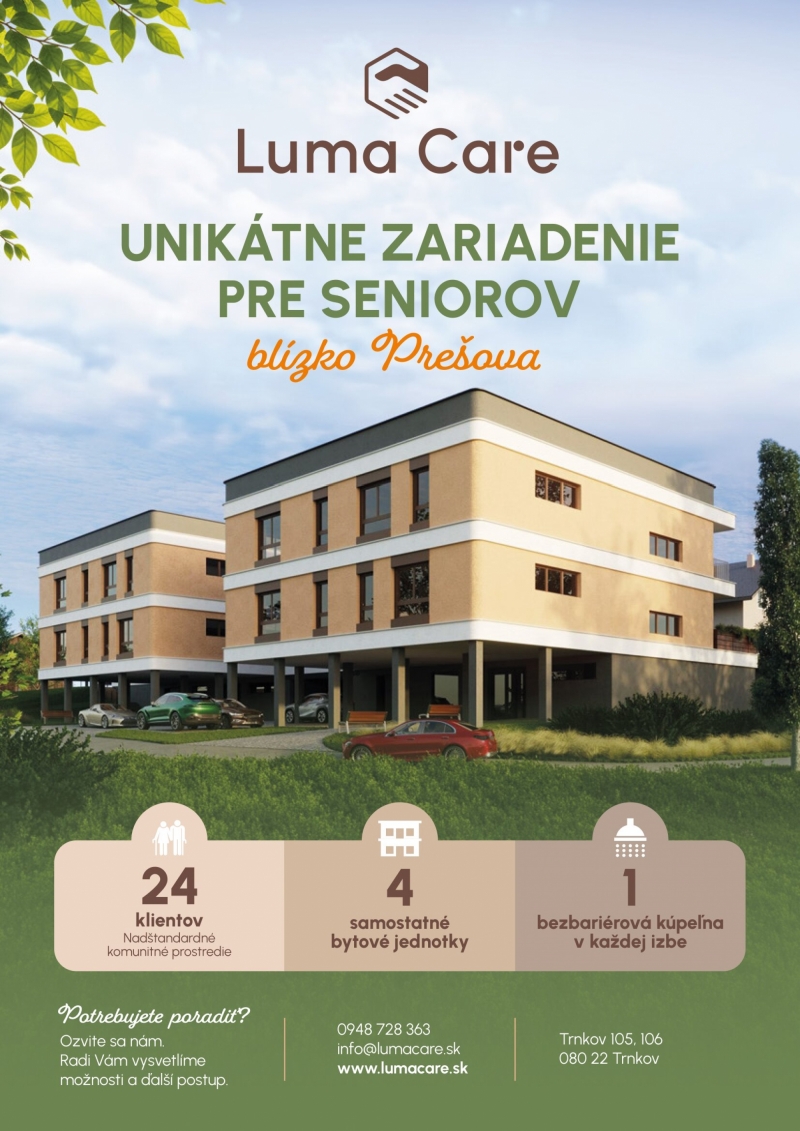 Ponuka Luma Care - zariadenia pre seniorov