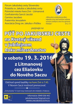 Pozvánka na púť po Jakubskej ceste Slovenskom a Poľskom 19. marca 2016