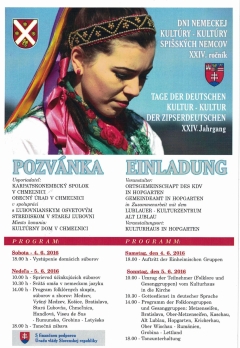 XXIV. ročník Dní nemeckej kultúry v Chmeľnici 4. a 5. júna 2016