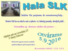 Hala SLK ponúka denné menu od 5.9.2016