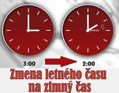 Zmena letného času na zimný čas v nedeľu 27.10.2019