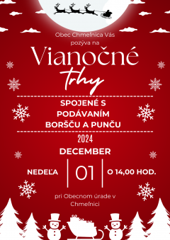  Vianočné trhy dňa 01.12.2024 - pozvánka